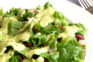 PALEO TACO SALAD WITH CREAMY AVACADO DRESSING